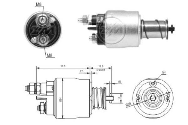 Solenoid Switch, starter (ZM8495)