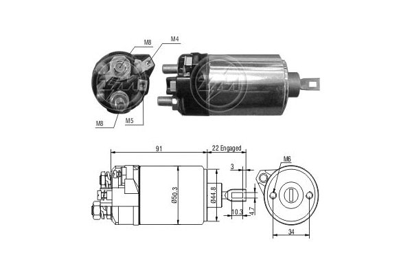 Solenoid Switch, starter (ZM628)