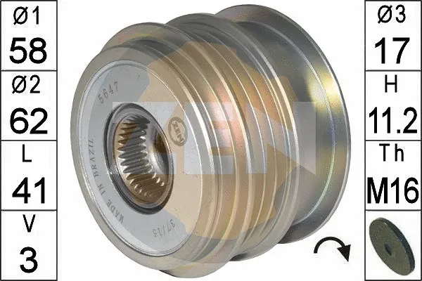 Alternator Freewheel Clutch (ZN5647)