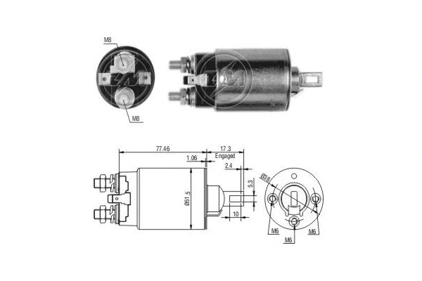 Solenoid Switch, starter (ZM690)