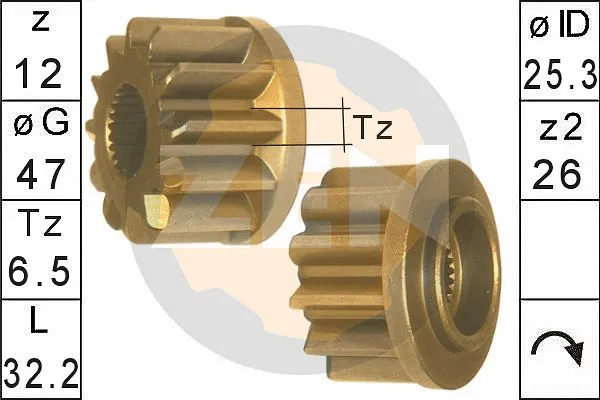 Pinion, starter (ZN12972)