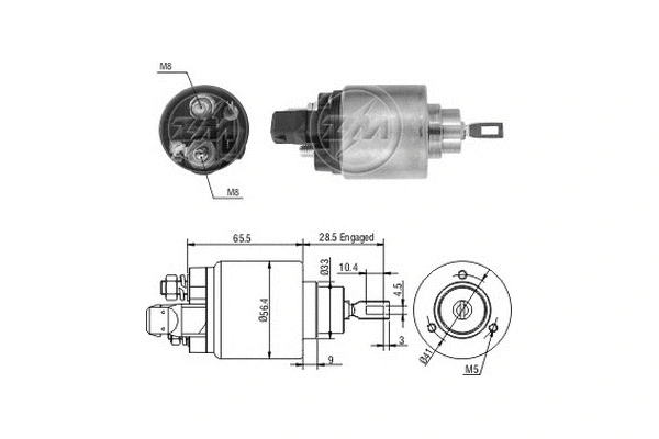 Solenoid Switch, starter (ZM1972)
