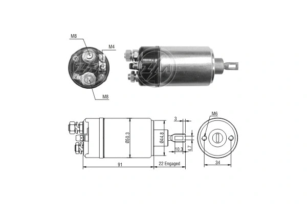 Solenoid Switch, starter (ZM2629)