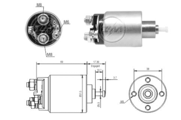 Solenoid Switch, starter (ZM1961)