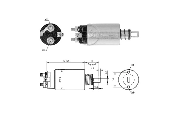 Solenoid Switch, starter (ZM982)