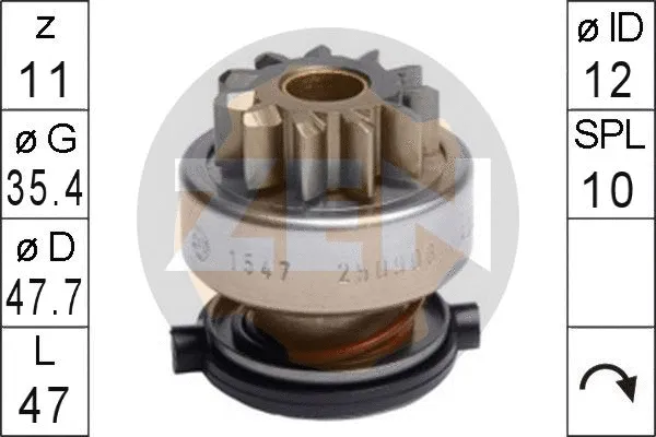 Freewheel Gear, starter (ZN1547)