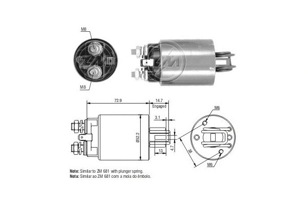 Solenoid Switch, starter (ZM582)