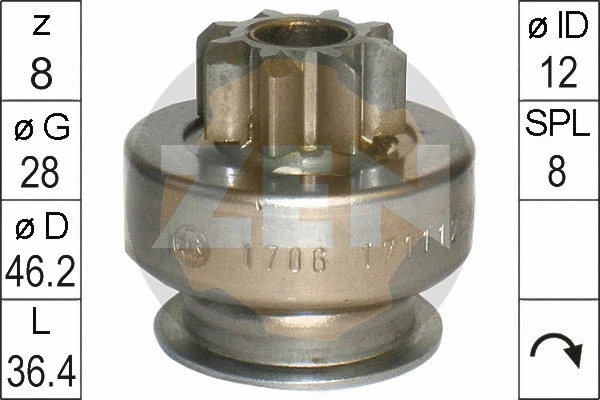 Freewheel Gear, starter (ZN1706)