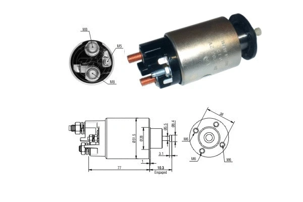 Solenoid Switch, starter (ZM3993)