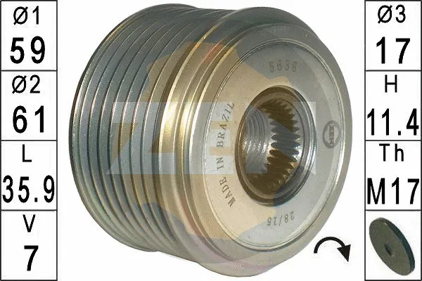 Alternator Freewheel Clutch (ZN5638)