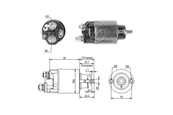 Solenoid Switch, starter (ZM707)