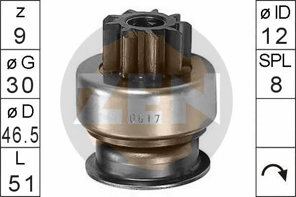 Freewheel Gear, starter (ZN0617)