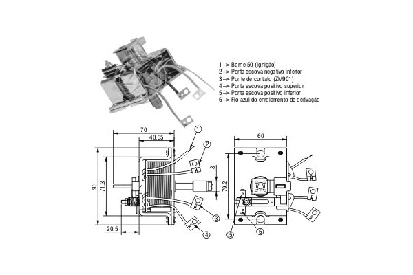 Solenoid Switch, starter (ZM902)