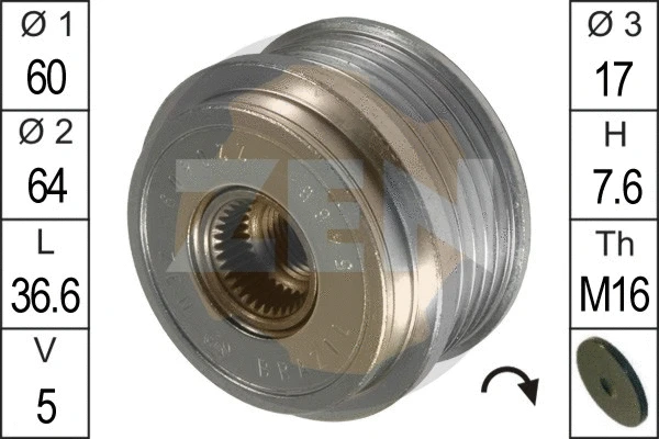 Alternator Freewheel Clutch (ZN5466)