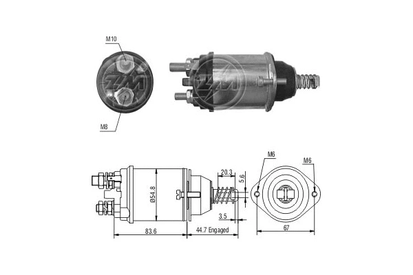 Solenoid Switch, starter (ZM616)