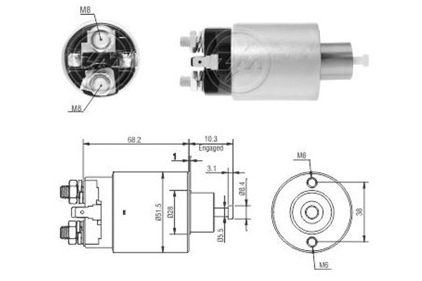 Solenoid Switch, starter (ZM3995)