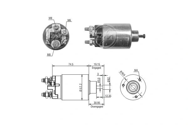 Solenoid Switch, starter (ZM2860)
