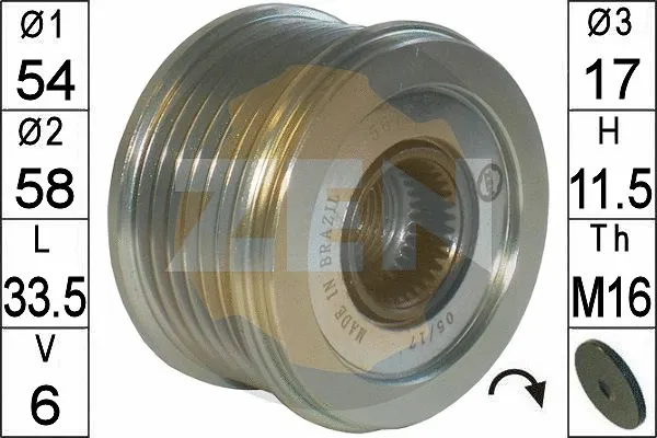 Alternator Freewheel Clutch (ZN5675)