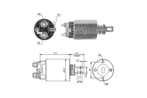 Solenoid Switch, starter (ZM783)