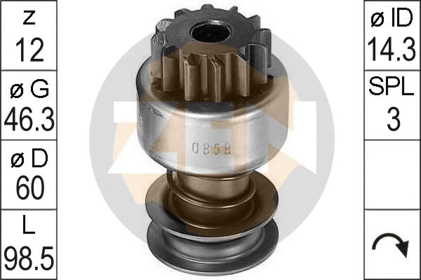 Freewheel Gear, starter (ZN0858)