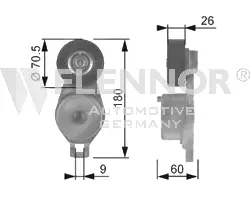 Tensioner Pulley, V-ribbed belt (FS99388)