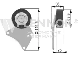 Deflection/Guide Pulley, V-ribbed belt (FU22916)