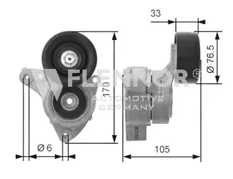 Tensioner Pulley, V-ribbed belt (FS99472)