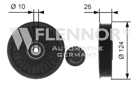Deflection/Guide Pulley, V-ribbed belt (FS99421)