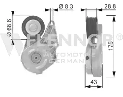 Tensioner Pulley, V-ribbed belt (FA20959)