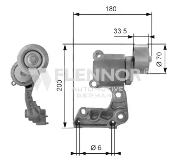 Tensioner Pulley, V-ribbed belt (FS99470)
