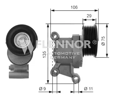 Tensioner Pulley, V-ribbed belt (FS99462)
