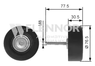 Deflection/Guide Pulley, V-ribbed belt (FU23940)