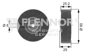 Deflection/Guide Pulley, V-ribbed belt (FU20909)