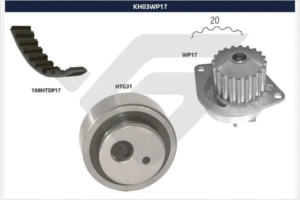 Water Pump & Timing Belt Kit (KH 03WP17)