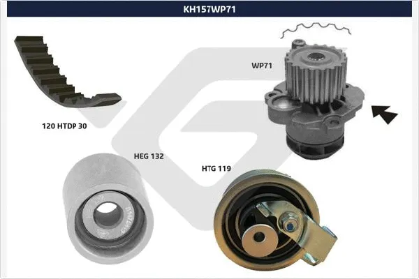 Water Pump & Timing Belt Kit (KH 157WP71)