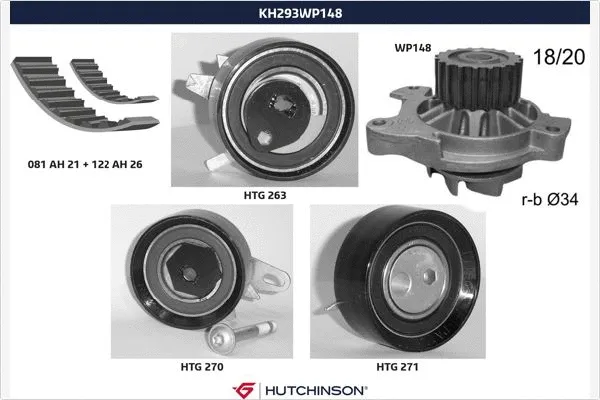 Water Pump & Timing Belt Kit (KH 293WP148)