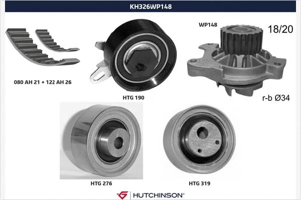 Water Pump & Timing Belt Kit (KH 326WP148)