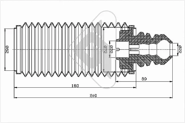 Dust Cover Kit, shock absorber (KP109)