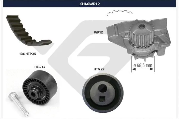 Water Pump & Timing Belt Kit (KH 46WP12)