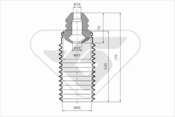Dust Cover Kit, shock absorber (KP104)