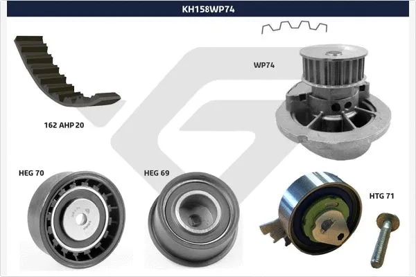 Water Pump & Timing Belt Kit (KH 158WP74)