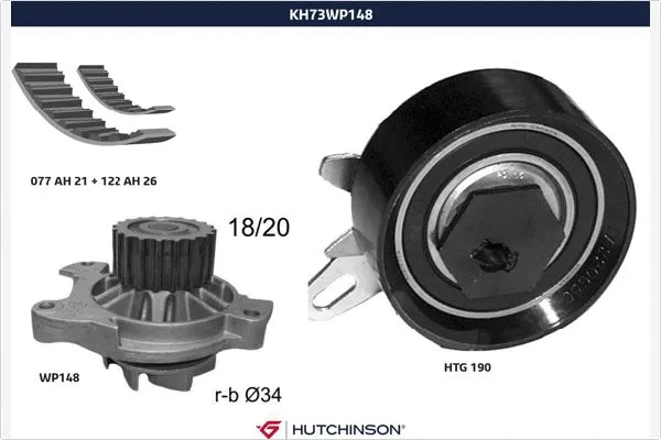 Water Pump & Timing Belt Kit (KH 73WP148)