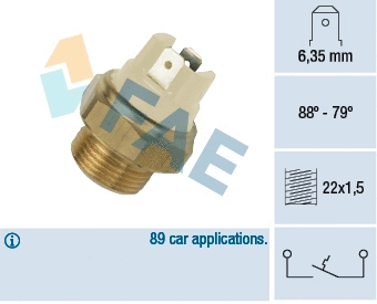 Temperature Switch, radiator fan (37040)