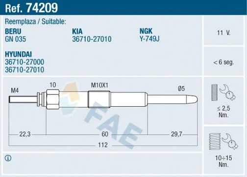 Glow Plug (74209)