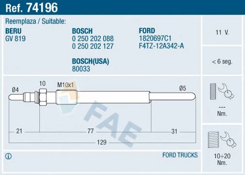Glow Plug (74196)