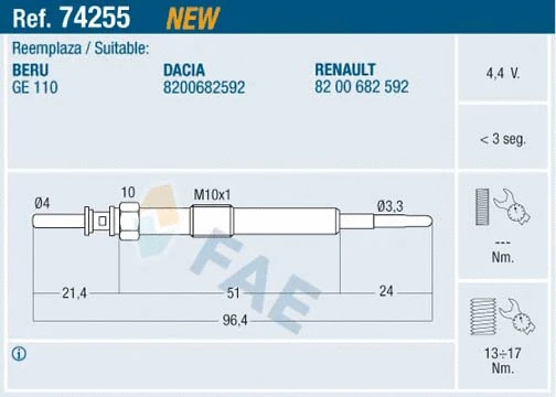Glow Plug (74255)