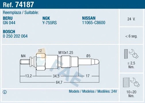Glow Plug (74187)