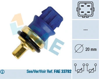 Sensor, coolant temperature (33780)