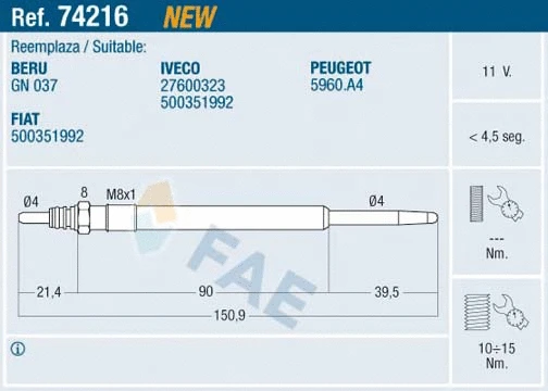 Glow Plug (74216)