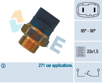 Temperature Switch, radiator fan (36370)